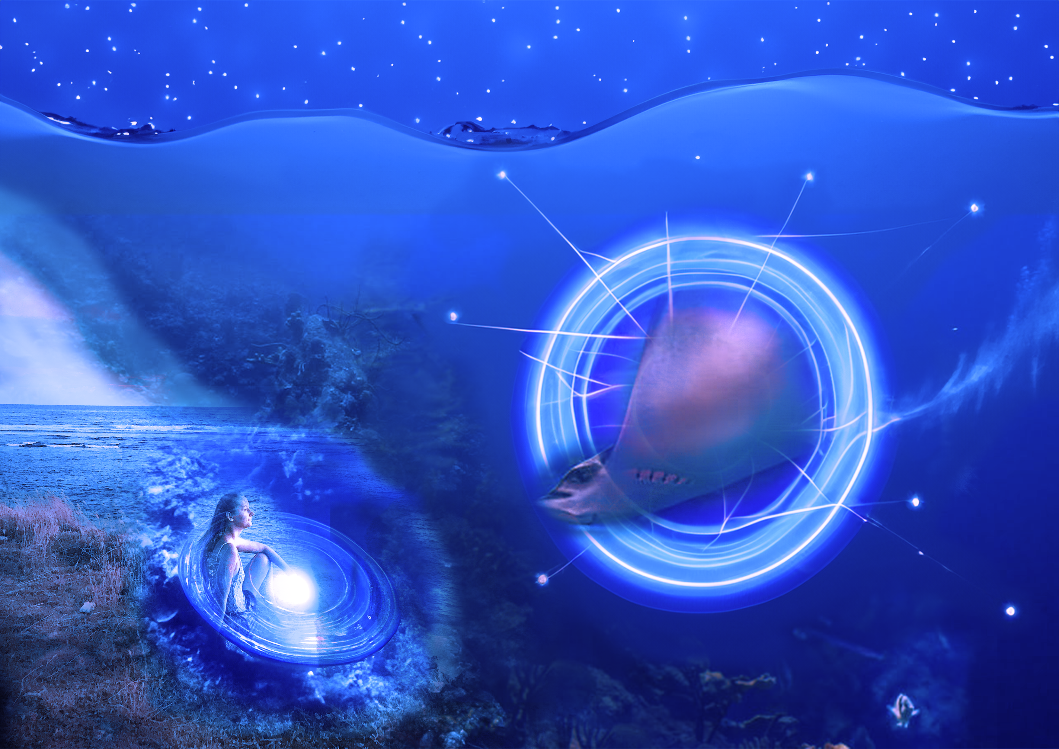 adobe photoshop design of underwater art